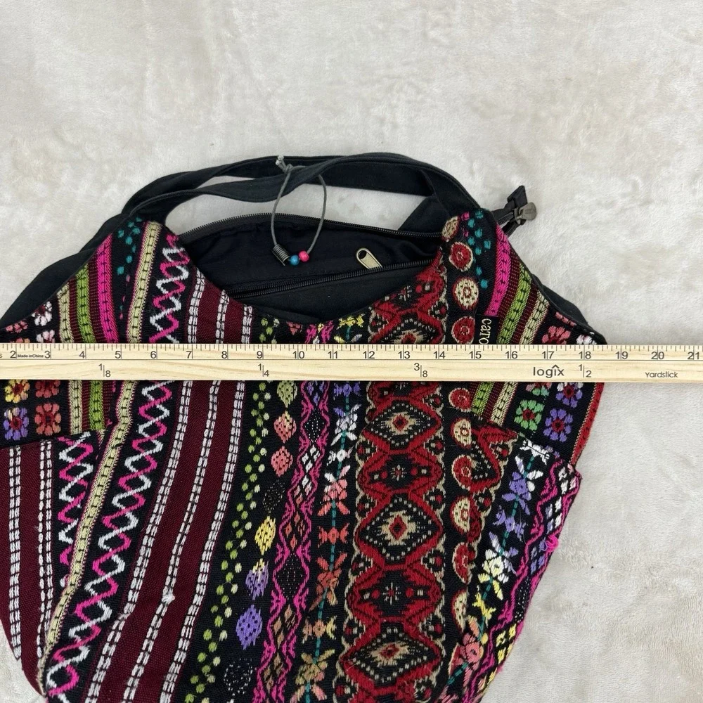 Catori Boho Woven Tapestry Tote Shoulder Bag Multicolor Tribal Aztec Zip Purse